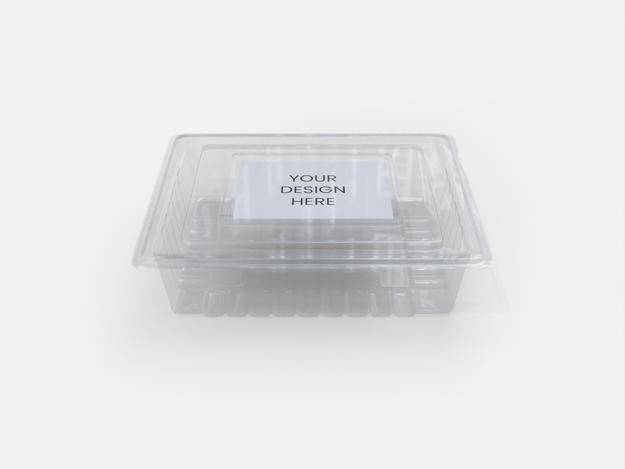 Flexible packaging disposable plastic box fruit mockup 603530