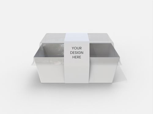 Food container with sleeve takeaway food delivery container mockup 604010