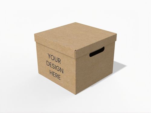 Square cardboard box with lid mockup 16002201