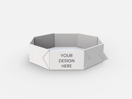 Tray boxes octagonal bottom lock inserts mockup 123090