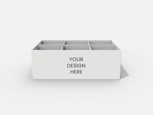 Tray boxes six grids display mockup 123160