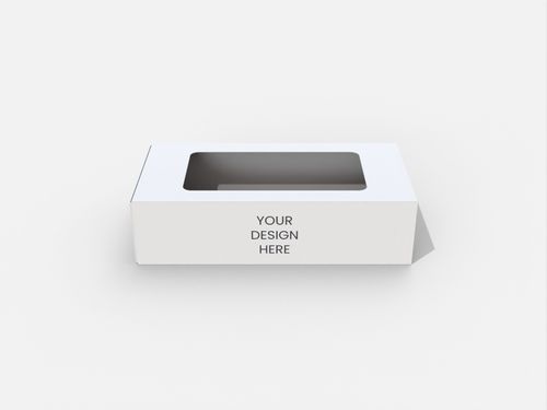 Tray boxes with window angled mockup 128031