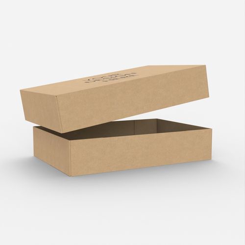 Boxes with lid corrugated shoe top & bottom lid mockup 160010