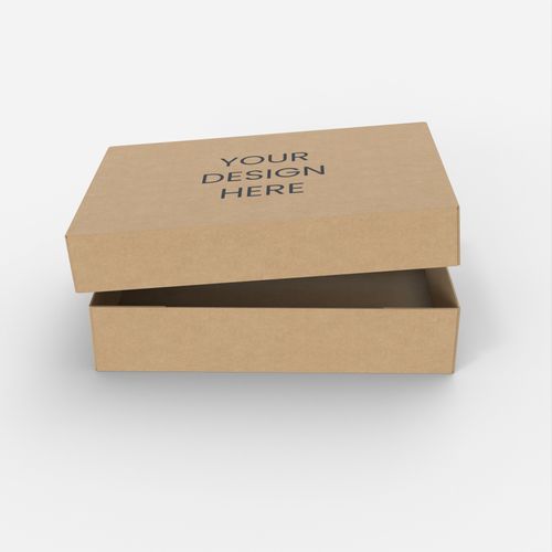 Corrugated boxes with lid open-bottom with lids mockup 160011