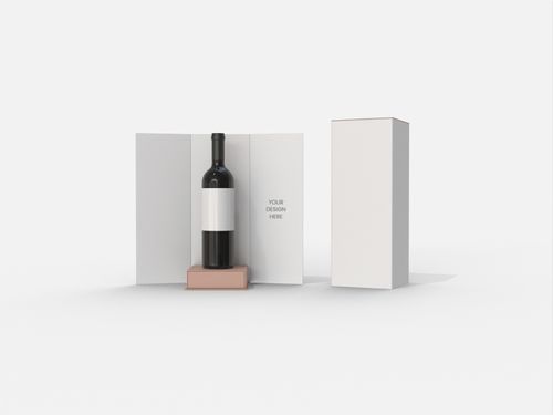 Wine box with inserts wine bottles wine bottle mockup 603500